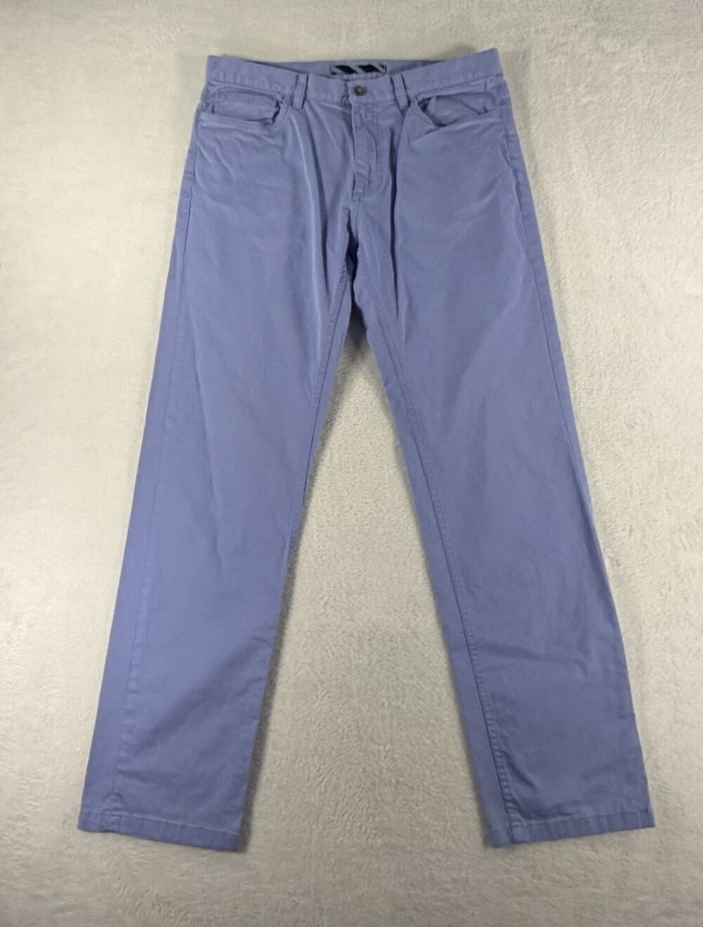 Brooks Brothers Red Fleece Mens Blue Chino Pants W32 L30 Slim Fit Cotton Blend